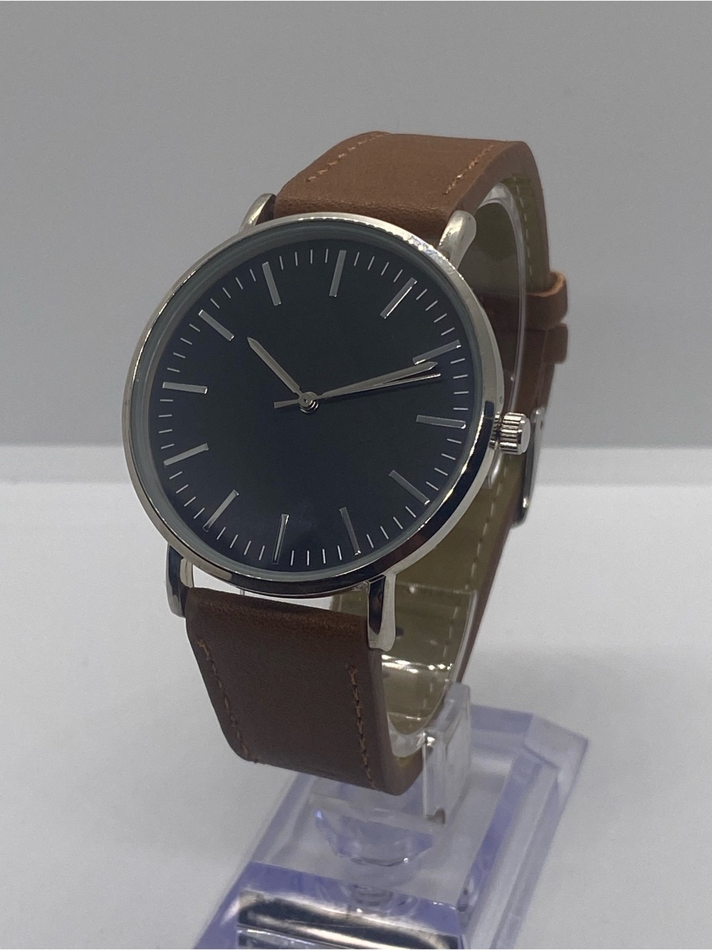 George Brown Leather Strap Watch with Blue Dial